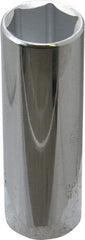 Proto - 13/16", 1/2" Drive, Deep Hand Socket - 6 Points, 3-1/4" OAL, Chrome Finish - Americas Industrial Supply