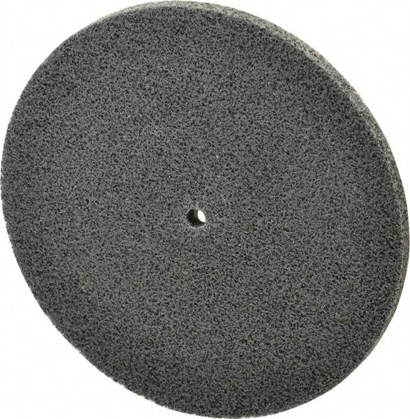 3M - 5" Diam, 1/4" Face Width, 1/4" Center Hole, Fine Grade, Silicon Carbide Deburring Wheel - Unitized, Soft Density 3 Grade, 6,000 RPM - Americas Industrial Supply