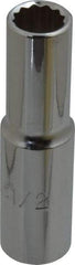 Proto - 1/2", 1/2" Drive, Deep Hand Socket - 12 Points, 3-1/4" OAL, Chrome Finish - Americas Industrial Supply