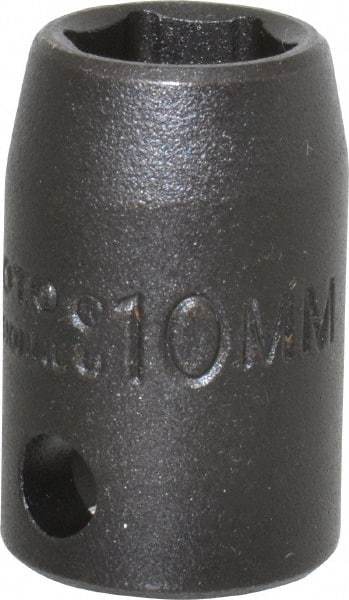 Proto - 3/8" Drive 10mm Standard Impact Socket - 6 Points, 1-1/32" OAL - Americas Industrial Supply