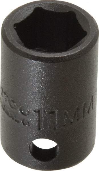 Proto - 3/8" Drive 11mm Standard Impact Socket - 6 Points, 1-1/32" OAL - Americas Industrial Supply