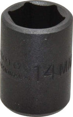 Proto - 3/8" Drive 14mm Standard Impact Socket - 6 Points, 1-3/32" OAL - Americas Industrial Supply