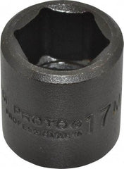 Proto - 3/8" Drive 17mm Standard Impact Socket - 6 Points, 1-3/32" OAL - Americas Industrial Supply