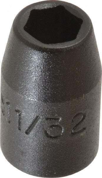 Proto - 3/8" Drive 11/32" Standard Impact Socket - 6 Points, 1-3/32" OAL - Americas Industrial Supply
