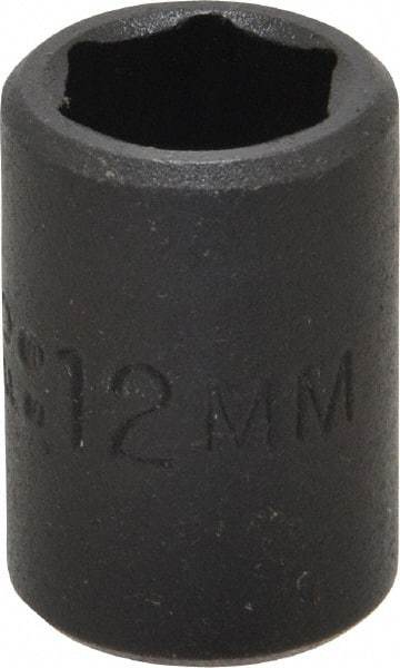 Proto - 3/8" Drive 3/8" Standard Impact Socket - 6 Points, 1-3/32" OAL - Americas Industrial Supply