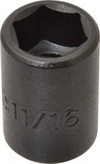Proto - 1/2" Drive 11/16" Standard Impact Socket - 6 Points, 1-1/2" OAL - Americas Industrial Supply