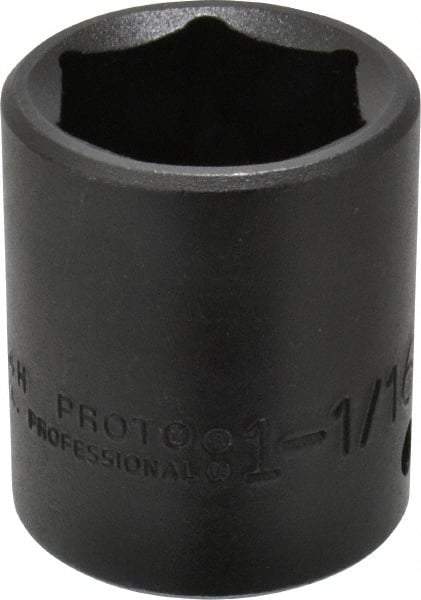 Proto - 1/2" Drive 1-1/16" Standard Impact Socket - 6 Points, 1-3/4" OAL - Americas Industrial Supply