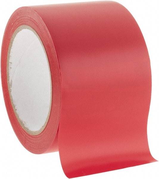 NMC - Red Solid Color Vinyl Tape - 3" Wide x 108' Long x 0.002" Thick, General Traffic - Americas Industrial Supply
