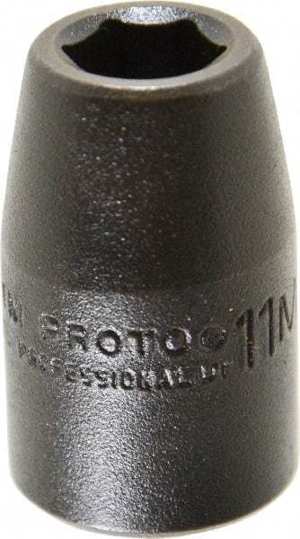 Proto - 1/2" Drive 11mm Standard Impact Socket - 6 Points, 1-1/2" OAL - Americas Industrial Supply