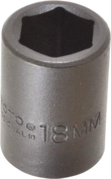 Proto - 1/2" Drive 18mm Standard Impact Socket - 6 Points, 1-1/2" OAL - Americas Industrial Supply