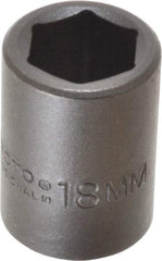 Proto - 1/2" Drive 18mm Standard Impact Socket - 6 Points, 1-1/2" OAL - Americas Industrial Supply