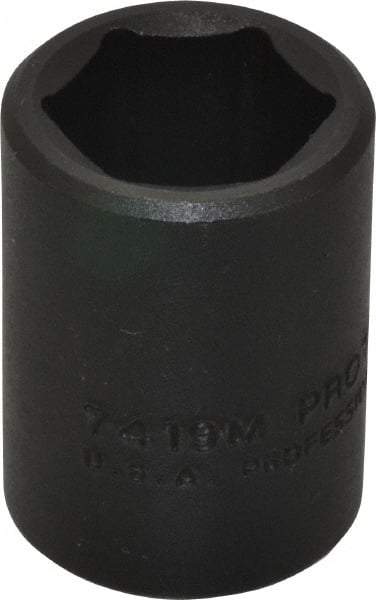 Proto - 1/2" Drive 19mm Standard Impact Socket - 6 Points, 1-1/2" OAL - Americas Industrial Supply