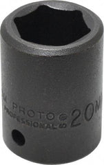 Proto - 1/2" Drive 20mm Standard Impact Socket - 6 Points, 1-39/64" OAL - Americas Industrial Supply