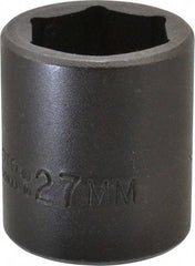 Proto - 1/2" Drive 27mm Standard Impact Socket - 6 Points, 2" OAL - Americas Industrial Supply