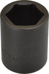 Proto - 1/2" Drive 28mm Standard Impact Socket - 6 Points, 2" OAL - Americas Industrial Supply