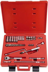 Proto - 33 Piece 3/8" Drive Socket Set - 6, 8, 12 Points, 1/4" to 7/8" Range, Inch Measurement Standard - Americas Industrial Supply