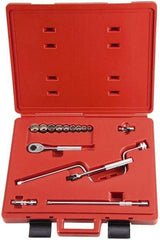 Proto - 15 Piece 3/8" Drive Socket Set - 12 Points, 3/8" to 7/8" Range, Inch Measurement Standard - Americas Industrial Supply