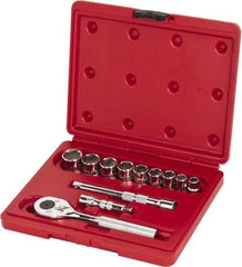 Proto - 12 Piece 3/8" Drive Socket Set - 6 Points, 3/8" to 7/8" Range, Inch Measurement Standard - Americas Industrial Supply