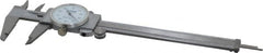 Fowler - 0" to 6" Range, 0.001" Graduation, 0.1" per Revolution, Dial Caliper - White Face, 1.54" Jaw Length - Americas Industrial Supply