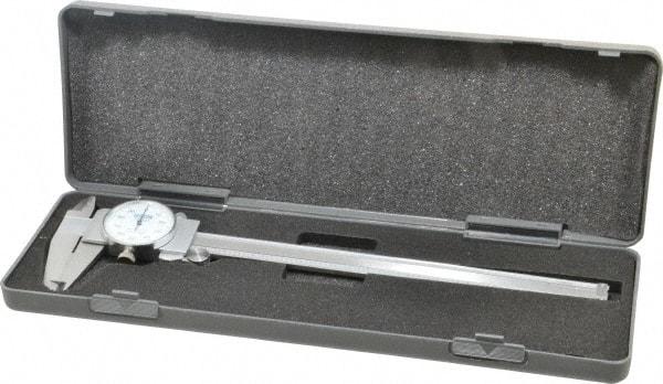 Fowler - 0" to 8" Range, 0.001" Graduation, 0.1" per Revolution, Dial Caliper - White Face, 1.96" Jaw Length - Americas Industrial Supply