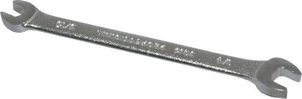 Proto - 3/16" x 1/4" Standard Open End Wrench - 3-7/8" OAL, Double End, Satin Finish, 15° Head Angle - Americas Industrial Supply