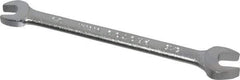 Proto - 1/4" x 5/16" Standard Open End Wrench - 4-1/2" OAL, Double End, Satin Finish, 15° Head Angle - Americas Industrial Supply