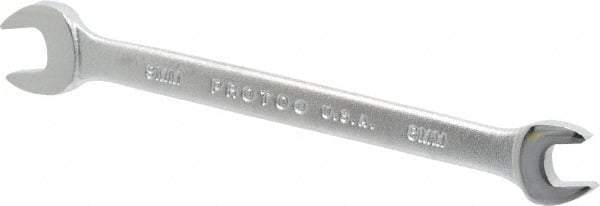 Proto - 8mm x 9mm Standard Open End Wrench - 5-1/8" OAL, Double End, Satin Finish, 15° Head Angle - Americas Industrial Supply