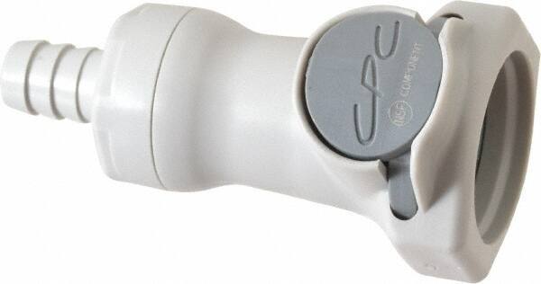 CPC Colder Products - Polypropylene Push-to-Connect Tube Female Connector - 60 Max psi, 3/8" Inside Diam, Gray - Americas Industrial Supply