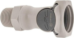 CPC Colder Products - 1/2" Outside Diam, 1/2 NPT, Polypropylene Push-to-Connect Tube Female Connector - 60 Max psi, Gray - Americas Industrial Supply