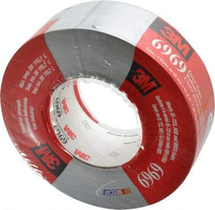 3M - 2" x 55m Silver Duct Tape - 10.7 mil, Rubber Adhesive, Polyethylene Film Backing, 32 Lb/ln Tensile Strength, 200°F Max, Series 6969 - Americas Industrial Supply