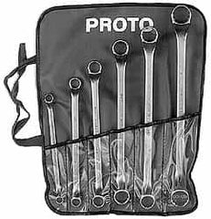 Proto - 6 Piece, 3/8" x 7/16" to 15/16" x 1", 12 Point Box End Wrench Set - Inch Measurement Standard, Satin Finish - Americas Industrial Supply