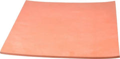 Made in USA - 12" Long, 12" Wide, 1/4" Thick, Silicone Rubber Foam Sheet - 45 to 55 Durometer, Orange-Red, -60 to 600°F, 650 psi Tensile Strength, Plain Backing, Stock Length - Americas Industrial Supply
