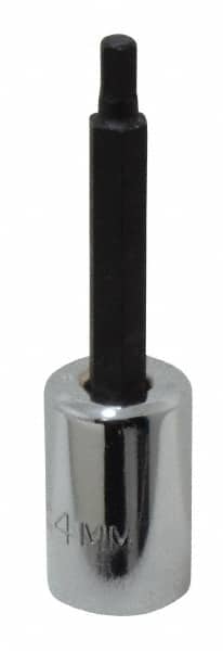 Proto - 3/8" Drive, 4mm Hex Bit Socket - 2-5/8" OAL, 1-5/8" Bit Length - Americas Industrial Supply