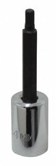 Proto - 3/8" Drive, 4mm Hex Bit Socket - 2-5/8" OAL, 1-5/8" Bit Length - Americas Industrial Supply