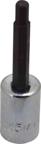 Proto - 3/8" Drive, 5mm Hex Bit Socket - 2-5/8" OAL, 1-5/8" Bit Length - Americas Industrial Supply