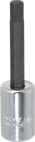 Proto - 3/8" Drive, 6mm Hex Bit Socket - 2-5/8" OAL, 1-5/8" Bit Length - Americas Industrial Supply