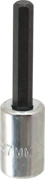 Proto - 3/8" Drive, 7mm Hex Bit Socket - 2-5/8" OAL, 1-5/8" Bit Length - Americas Industrial Supply