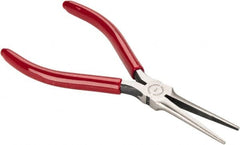 Proto - 6-5/32" OAL, 2-5/32" Jaw Length x 1/2" Jaw Width, Long Nose Needle Nose Pliers - Serrated Jaw, Long Extra Thin Head, Plastisol Handles - Americas Industrial Supply