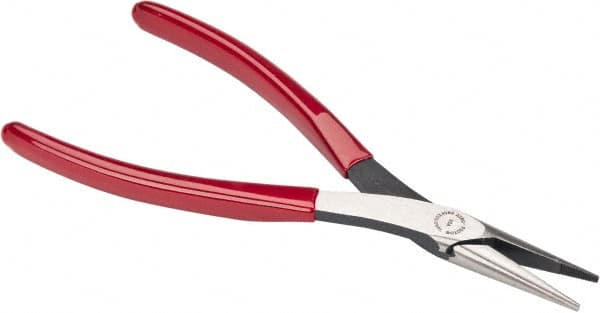 Proto - 7-25/32" OAL, 1-9/16" Jaw Length x 17/32" Jaw Width, Long Nose Needle Nose Pliers - Serrated Jaw, Plastisol Handles - Americas Industrial Supply