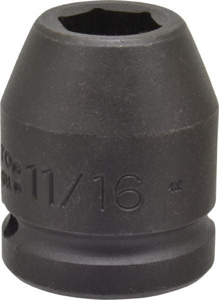 Proto - 3/4" Drive 11/16" Standard Impact Socket - 6 Points, 1-15/16" OAL - Americas Industrial Supply
