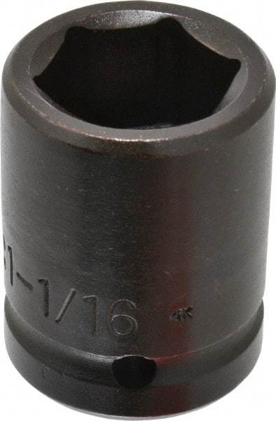 Proto - 3/4" Drive 1-1/16" Standard Impact Socket - 6 Points, 2-1/16" OAL - Americas Industrial Supply