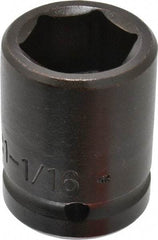 Proto - 3/4" Drive 1-1/16" Standard Impact Socket - 6 Points, 2-1/16" OAL - Americas Industrial Supply