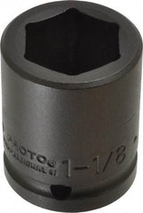 Proto - 3/4" Drive 1-1/8" Standard Impact Socket - 6 Points, 2-3/16" OAL - Americas Industrial Supply