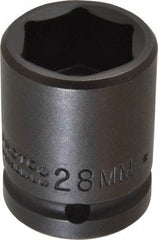 Proto - 3/4" Drive 28mm Standard Impact Socket - 6 Points, 2-3/64" OAL - Americas Industrial Supply
