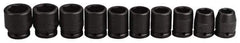 Proto - 10 Piece 3/4" Drive Impact Socket Set - 6 Points, 3/4" to 1-5/16" Range, Inch Measurement Standard - Americas Industrial Supply