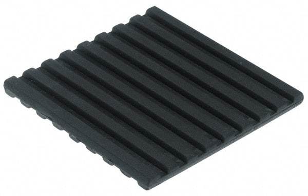 Mason Ind. - 6" Long x 6" Wide x 3/8" Thick, 6" Diam, Neoprene, Machinery Leveling Pad & Mat - 1,000 Lb Max Load, Black - Americas Industrial Supply