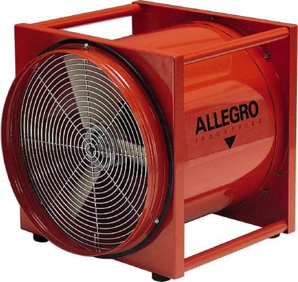 Allegro - 16" Inlet, Electric AC Axial Blower - 2 hp, 4,400 CFM (Two 90° Bends), 4,950 CFM (One 90° Bend) & 5,500 CFM (Free Air), 230 Max Voltage Rating - Americas Industrial Supply