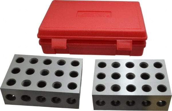 SPI - 0.0003 Squareness Per Inch, Hardened Steel, 2-4-6 Block with 23 Hole Setup Block - 5/8 - 11 Inch Tapped Hole Size, 55-60 Rc Hardness, Sold As Matched Pair - Americas Industrial Supply