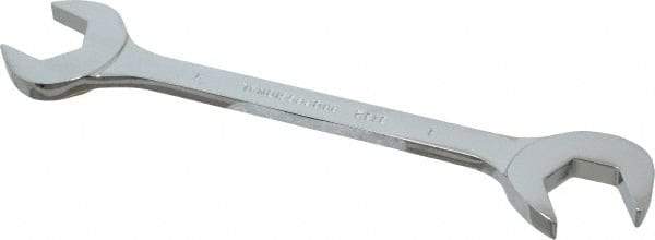 Proto - 1" Standard Open End Wrench - 9-1/2" OAL, Double End, Chrome Finish, 15° & 60° Head Angle - Americas Industrial Supply