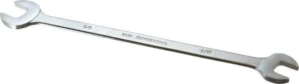 Proto - 9/16" x 5/8" Standard Extra Thin Open End Wrench - 10" OAL, Double End, Satin Finish, 15° Head Angle - Americas Industrial Supply